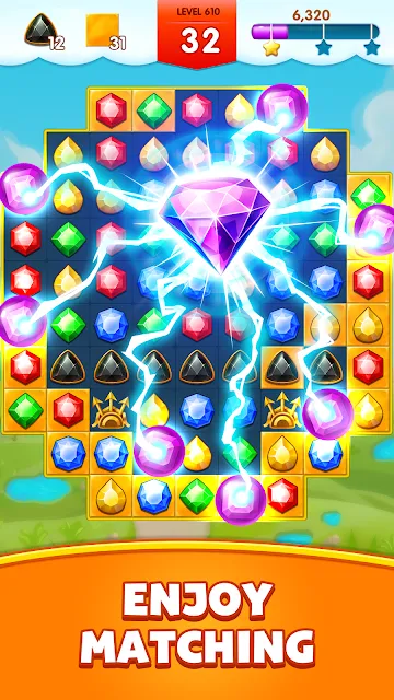 A diamond special discharging across a board of dark tiles